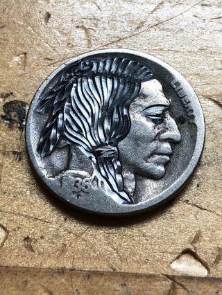Classic Hobo Nickel 1936 Indian Coin Art