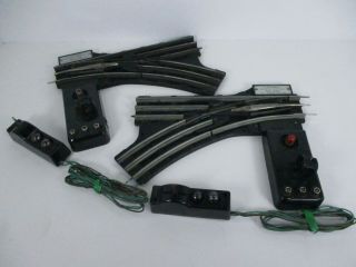 Lionel O Gauge Switch Tracks 1 Pair Right & Left 022 With Controllers -