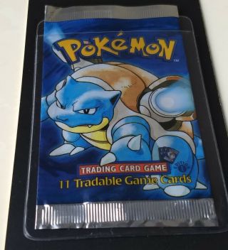 Pokemon Base Set 1st First Edition Empty Booster Pack Wrapper English Blastoise