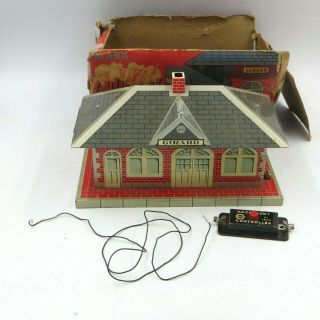 Marx O Gauge Lighted Girard Whistling Station W/ Accessory Controller 1605