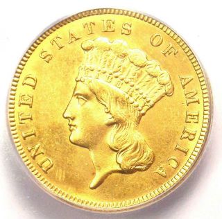 1888 Three Dollar Indian Gold Coin $3 - Certified Icg Ms62 (unc) - $3,  440 Value