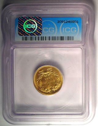 1888 Three Dollar Indian Gold Coin $3 - Certified ICG MS62 (UNC) - $3,  440 Value 3