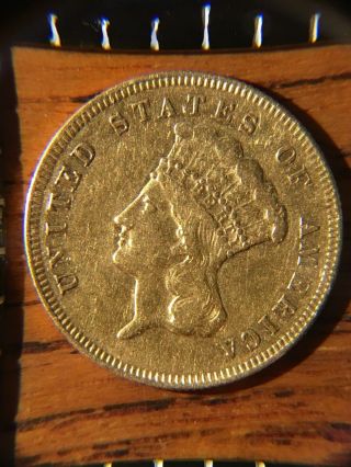 1878 $3 Three Dollar Gold Indian Princess Head Rare Us Coin (details)