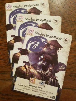 L5r Promo Steadfast Witch Hunter Full Bleed Playset Lcg
