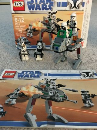 Lego Star Wars Clone Walker Battle Pack 8014 W/ 4 Minifigs,  Box,  Instruction