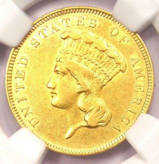 1862 Three Dollar Indian Gold Coin $3 - Ngc Au Details - Rare Civil War Date
