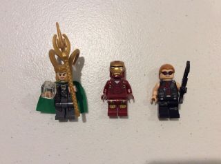 Lego Marvel Avengers Minifigures - Iron Man,  Loki,  And Hawkeye - 6867