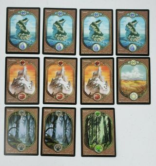 11 Island Swamp Mountain Unglued Nm Basic Land Extended Full Art Magic Cards