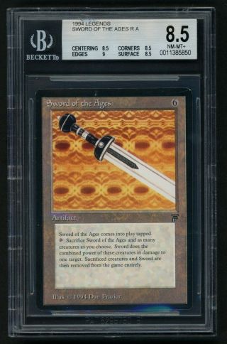 1x Bgs 8.  5 Sword Of The Ages Mtg Legends - Kid Icarus -