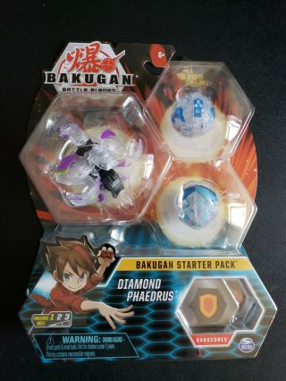 Bakugan Battle Planet Wave 6 Starter Pack Ultra Diamond Phaedrus.  W/mantonoid