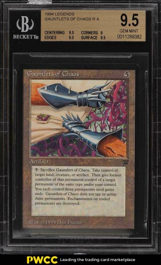1994 Magic The Gathering Mtg Legends Gauntlets Of Chaos R A Bgs 9.  5 Gem (pwcc)