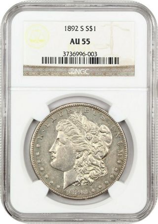1892 - S $1 Ngc Au55 - Key Date Morgan Dollar - Morgan Silver Dollar