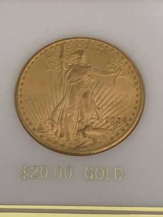 1924 $20 Saint Gaudens Nci Ms63/63 1oz Gold