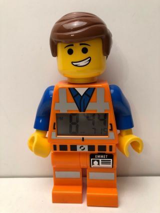 2014 Lego Emmet The Lego Movie Kids Time Digital Alarm Clock 9” Figure Exc