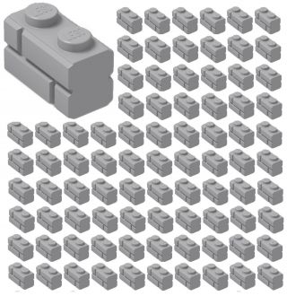 ☀️100x Lego 1x2 Light Bluish Gray Modified Masonry Profile Bricks Wall 98283