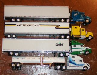 Assortment Of 4 Ho Scale Semi - Trucks With Trailers,  Not Boxes