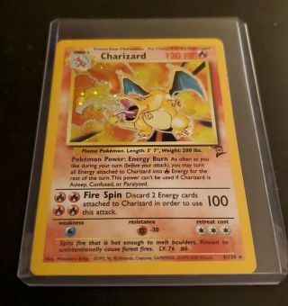 1999 Pokemon Game Charizard Holo Card 4/130 Base Set 2 Near