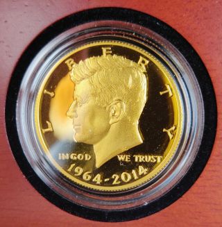 2014 - W 50th Anniversary Kennedy Half Dollar 3/4.  75 Oz Gold Proof Coin Ogp