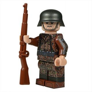 Lego Custom Ww2 Soldier In Autumn Dot 44 Camo Minifigure - Full Printing Kar98k