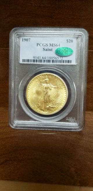 1907 $20 Gold St.  Gaudens Double Eagle Pcgs Ms64 Cac Certified A Better Date