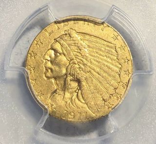 1911 - D $2.  50 Indian Quarter Eagle Pcgs Au 53 Strong D