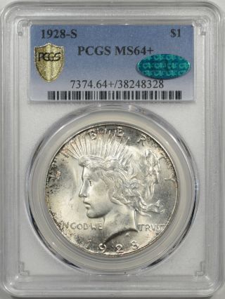 1928 - S Peace Dollar Pcgs Ms - 64,  Premium Quality Cac Approved