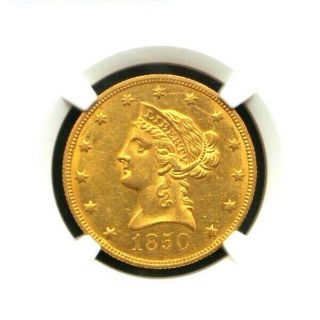1850 Large Date Us Gold Coin $10 Liberty Head Eagle - Ngc Ms61 A18