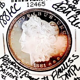 1881 Cc Morgan Dollar Gem Bu,  Flawless Dmpl Gorgeous Rim Toning Nr 12465