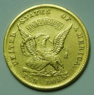 1852 Augustus Humbert Gold $10 Assay Territorial Gold Us Coin California Assayer