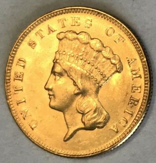 1874 $3 Gold Coin Bu Details