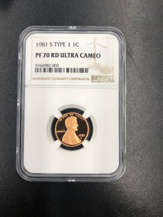 1981 - S Type 1 Lincoln Cent Ngc Pf 70 Rd Ultra Cameo Book Value $4,  000