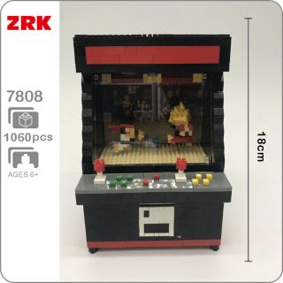 Zrk Game Room Fighter Game Machine 3d Model Diy Mini Diamond Blocks Building Toy