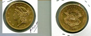 1856 S $20 Liberty Head Gold Coin Xf 7369m