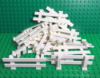 Lego 20 White Fence 1x8x2 2/3,  Friends,  City Home Garden Rail Fences Bulk Parts