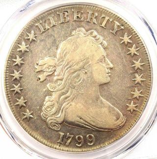 1799 Draped Bust Silver Dollar $1 Coin - Certified Pcgs Fine Detail - Looks Vf