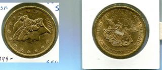 1856 S $20 Liberty Head Gold Coin Xf Au