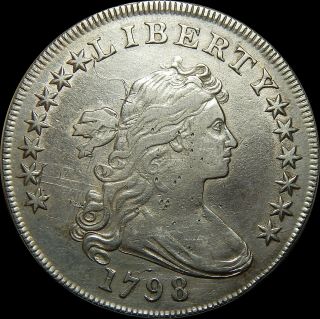 1798 Draped Bust Silver Dollar - Large Eagle - Circulated