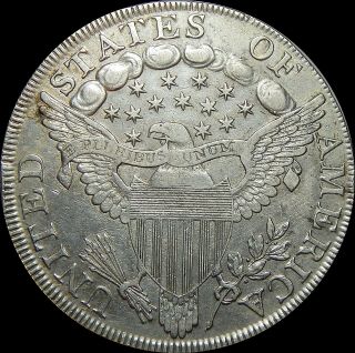 1798 DRAPED BUST SILVER DOLLAR - LARGE EAGLE - CIRCULATED 2