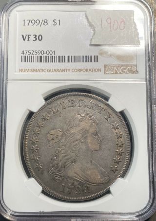 1799/8 Draped Bust Dollar Ngc Vf - 30 001