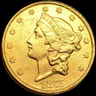 1875 - CC Liberty $20 Double Eagle Gold NEARly UNCIRCULATED Lustery ms bu CARSON 2