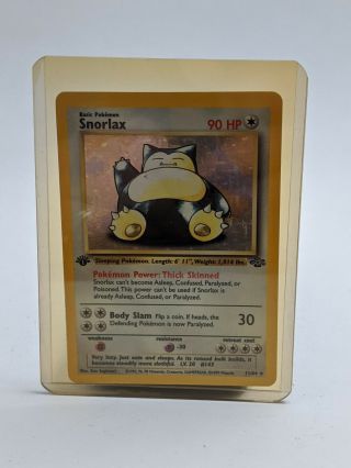 1st Edition Snorlax 11/64 Holo Rare Jungle Set Pokemon Card - Near