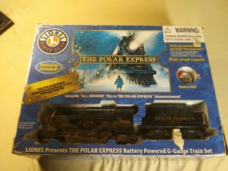 Lionel Polar Express Train Set G Gauge 711022 Complete With 2 Extra Cars/tracks