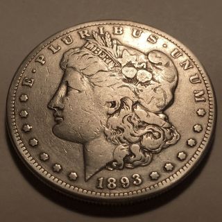 1893 - S Morgan Silver Dollar Pleasing Fine