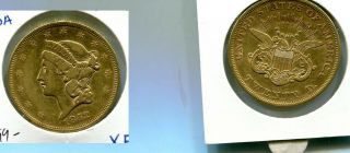 1852 P $20 Liberty Head Gold Coin Xf