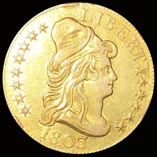 1803/2 Draped Bust Gold Half Eagle $5 Closely Uncirculated Early Date Bu Coin