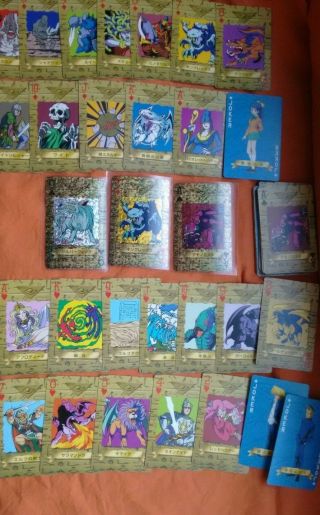 Yugioh 1998 Japanese Toei Playing Card Set Near Complete,  Box,  3 Foils