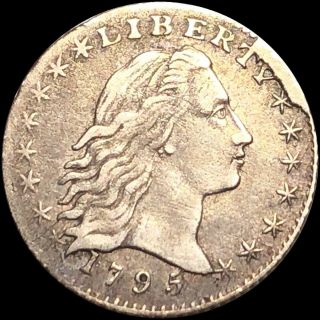 1795 Flowing Hair Half Dime LIGHTLY CIRCULATED Philadelphia au 5c Silver no res 2