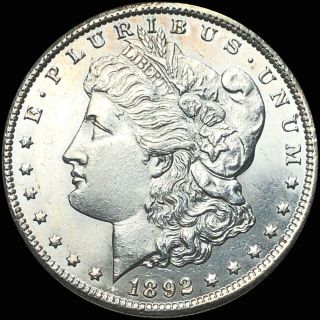 1892 - Cc Morgan Silver Dollar Gemmy Uncirculated High End Carson City Ms Bu Nr