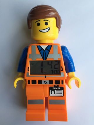 2014 Lego Emmet The Lego Movie Kids Time Digital Alarm Clock 9” Figure