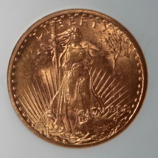 1908 No Motto $20 Gold Double Eagle St Gaudens Ngc Ms 62 Luster